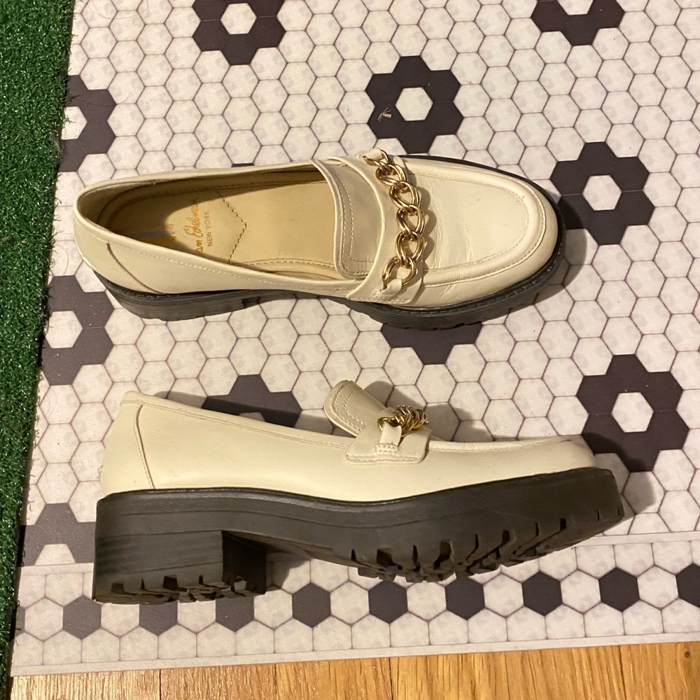 Sam Edelman Taelor Lug Sole Ivory Loafers 5.5 - Picture 3 of 9